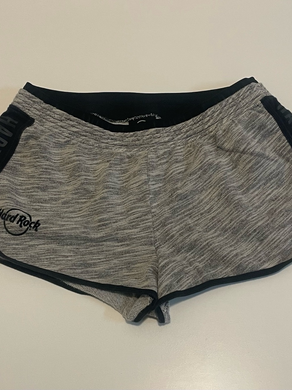 Hard Rock Cafe Heather Gray Women's Athletic Shorts with Black Trim